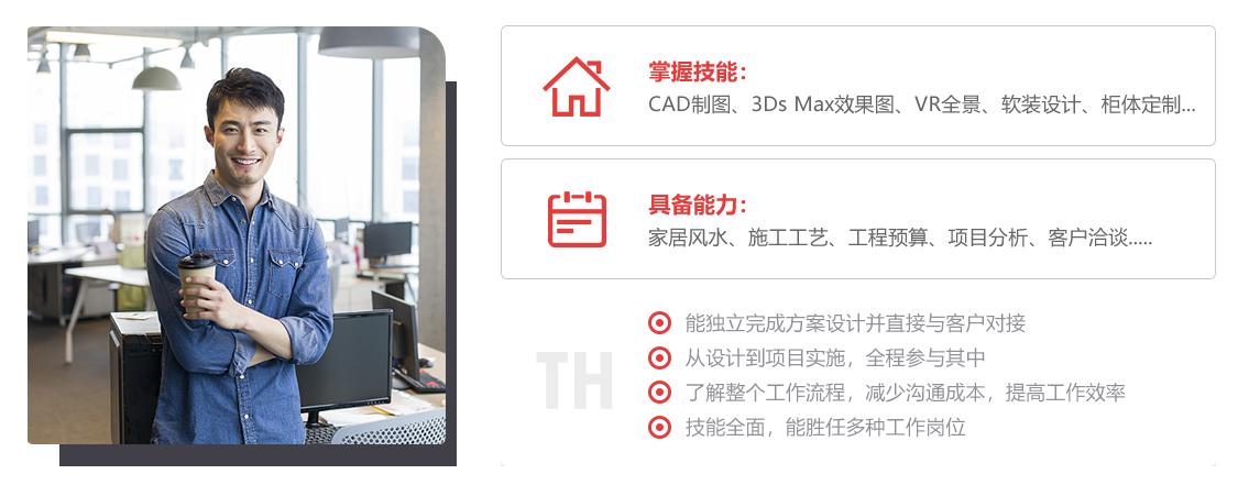 复合型室内设计师，竞争能力强